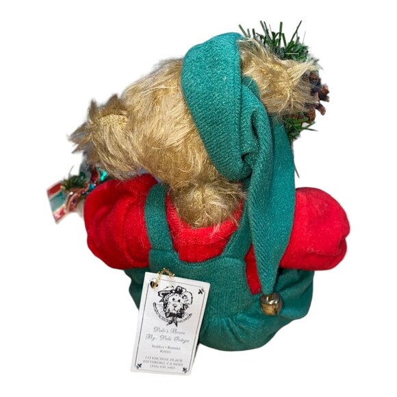Santas Helper Mohair Teddy Bear By Debi Ortega - Festive Christmas Decoration Wi - Picture 8 of 9